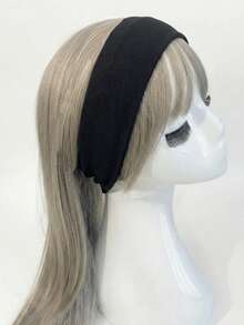 6条/套 女士波西米亚风防滑发带，适合瑜伽、跑步、健身和洗脸 - 柔软弹力吸湿纯色休闲发带，适合所有季节，女士和女孩发饰（黑色），化妆配件，女士头巾，SPA发带 夏季沙滩发带 - 黑色 - 查看 8