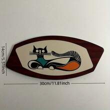 2件套手工制作中世纪现代不对称猫咪装饰品，当代几何墙饰，适合家居客厅室内装饰 - 彩色 - 查看 5