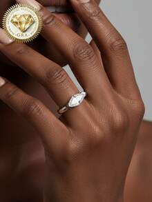 1pc Women's Engagement Ring, Devil's Eye & Horse Eye Design Ring, 2.7g 925 Sterling Silver, 1 Carat Moissanite, Bohemian & Elegant, Engagement, Proposal, Wedding Anniversary, Valentine's Day Gift, Comes With Moissanite Certificate And Deluxe Gift Box - 1ct Moissanite - View 4