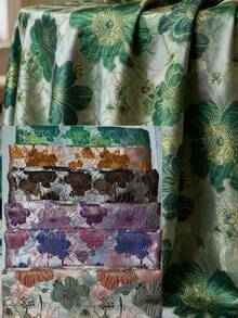 2026 High-Quality African Floral Jacquard Fabric, New French Lace Trim, Nigerian Embroidery, Premium Green Fabric Suitable For Party, Wedding, Evening Dress Sewing, 5 Yards/1 Yard, Fashion Versatile, Soft & Comfortable, No Pilling, Retro Style, Suitable For Women's Daily Clothing Sewing, Home Decor Like Curtains, Bedding DIY, Arts & Crafts Sewing, Purple, Blue Fabric - A - 查看 3