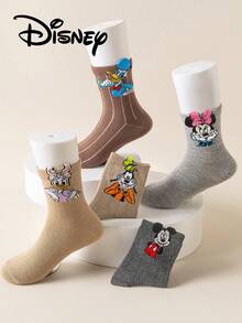 Disney 5双装迪士尼儿童袜子，迪士尼米奇家族公主可爱春夏儿童袜，可爱3D米妮中筒袜，韩版卡通男童夏季透气婴儿袜，儿童礼物袜 - 彩色 - 查看 8