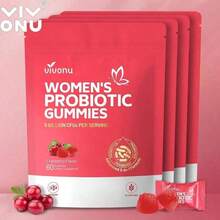 VivoNu Women's Vegina Probiotics, Women's Probiotics Gummies, Women's Balance Gummies, Probiotic Gummies, Cranberry Probiotics For Women's Health, Yeast PH Balance |   60 Gummies - 4袋 - 查看 9