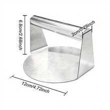 1件装不锈钢汉堡肉饼压模器 - 重型手动肉类压模工具，带耐热手柄，适用于烧烤、餐厅和家庭烹饪，可放入洗碗机清洗的汉堡、迷你汉堡和煎饼压模器（商用级） - 不銹鋼 - 查看 2