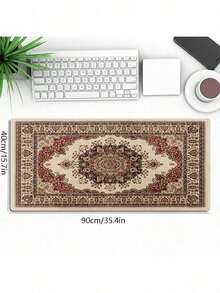 1个大型游戏鼠标垫，防滑橡胶底座，电脑鼠标垫，缝边设计，键盘垫，送朋友的礼物 - 長方形 - 查看 2