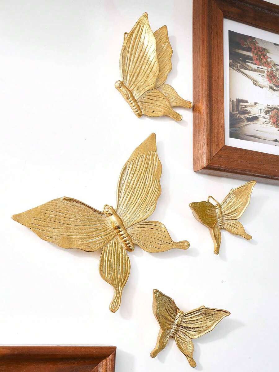 4 buc. decor de perete în formă de fluture, decorare pentru casă, decor pentru cameră, artă murală, cadou de ziua de naștere și absolvire - Multicolor - Vizualizare 1