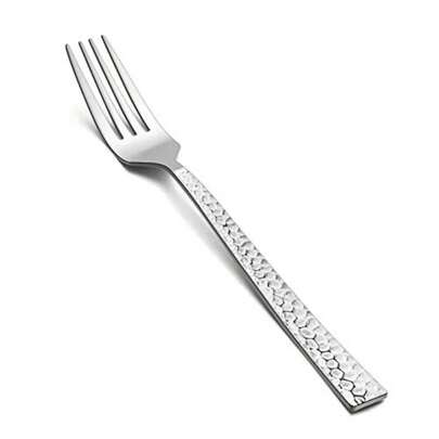 12-Piece Hammered Dinner Forks Set 7.9 Inch Stainless Steel Forks For Home Kitchen Or Restaurant  And Mirror Polished Squared Edge And Dishwasher