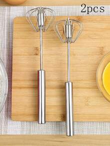 2pcs Baking Tools Thickened Egg Beater Semi-Automatic Whisk - Multicolor - View 11