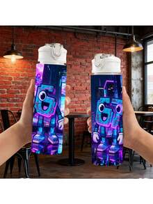 1 bình nước nhựa, thiết kế họa tiết Cyberpunk Rainy City xanh dương và tím neon số 67, bình nước thể thao bằng nhựa, nắp bật, thân mỏng nhẹ, dễ mang theo, kết hợp giữa tính thẩm mỹ và chức năng. Bình nước du lịch nhẹ, chống rò rỉ, thích hợp làm quà tặng sinh nhật, Giáng sinh, Halloween, Lễ Tạ ơn. - Nhiều màu - Xem 5