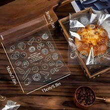 50/100个装可重复使用透明塑料面包袋，自封式食品保鲜袋 - 非常适合存放新鲜面包、三明治、甜甜圈 | 耐用PE材质 | 非常适合冷冻储存和厨房收纳 - 無色 - 查看 2