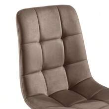 Dining Set (Rectangular Table 117 X 68 Cm With 4 Chairs), Rectangular Table, Modern Kitchen Set, Brown Velvet Chair, Black Table Legs - Khaki - View 8