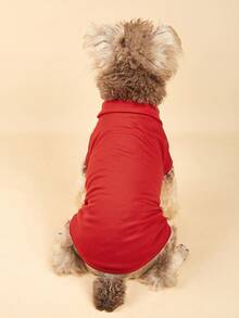 1pc Spring/Summer New Pet Apparel, Dog Polo Shirt, Teddy Bear & Small Dog Polo Shirt - Multicolor - View 3