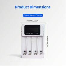 DN4 四槽独立液晶显示快速充电器：充电状态一目了然。这款家用电池充电站可同时或单独为 4 节 AA 或 AAA 镍氢/镍镉电池充电。 - 白色 - 查看 6