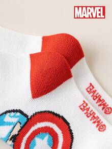 Marvel 5双装儿童袜子，漫威超级英雄蜘蛛侠袜子，男童中筒袜，韩版卡通，春夏款，女童袜子，儿童蜘蛛侠及超级英雄人物袜子 - 彩色 - 查看 11