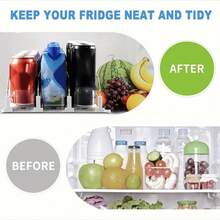 2pcs Beverage Can Dispenser With Upgraded Dual-Layer Rack And Positioning Clips, Refrigerator Bottle & Can Organizer, Kitchen Storage, Wardrobe Organization, Desktop Storage - View 6