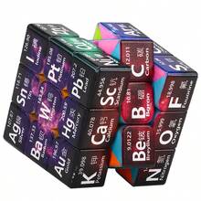 Cubo de rompecabezas de elementos químicos 3x3, regalo de fiesta de matemáticas y elementos químicos, herramienta de rompecabezas educativa - Multicolor - Ver 6