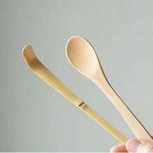 4件套竹制茶筅茶匙抹茶筅茶匙和茶勺茶漏泡茶工具 - 彩色 - 查看 5