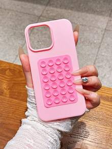 1个新款大孔哑光粉色TPU防震手机壳，适用于 17 Pro Max/17/17 Pro、16 Pro Max/16/16 Pro、15 Pro Max/15 Plus/15 Pro/15、14/14 Pro、13/12/11/XR/X/7P，黑色DIY吸盘支架全包软壳，可作为生日、圣诞节、送给朋友、节日、家人、女朋友、男朋友或自用的礼物。 - 粉色 - 查看 2