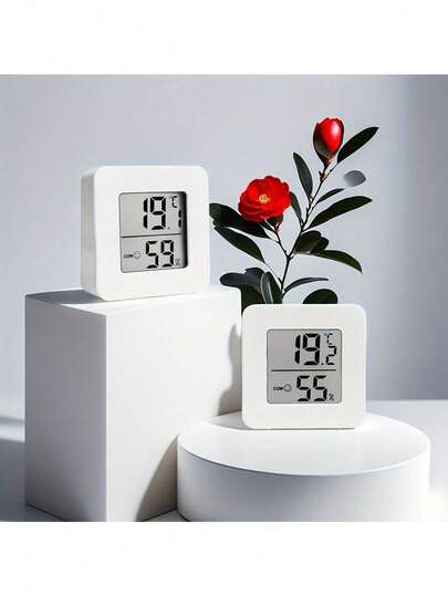 紧凑型数字温湿度计，精准气候监测 - 电池供电，室内/室外温湿度监测器，适用于家庭、办公室、汽车，湿度计，温度计，温度，湿度，包含电池