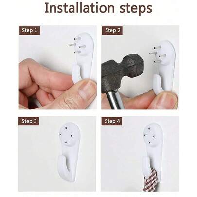 10pcs Invisible Plastic Wall Hooks, Damage-Free Wall Hanging Hooks, Photo Frame Hanging Set, Seamless Storage Hanging, Suitable For Photo Frames, Artwork, Christmas Decorations, Holiday Wreaths, Wall Storage, Suitable For Home, Office, Dorm, Suitable For Adults, Renters, Homeowners And Art Enthusiasts