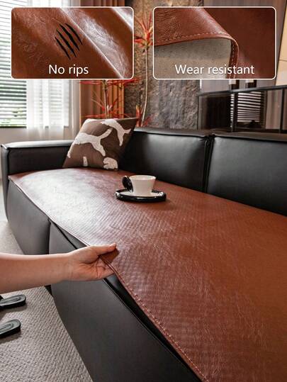 1pc Fashion Luxury Tech Fabric Sofa Cover, Minimalist Solid Color Design, Scratch-Resistant, Anti-Slip, Dust-Proof, Stain-Resistant, Pet-Friendly, Decorative And Protective For Bedroom, Study, Dining Room And Living Room, Fits 1/2/3/4 Seater Sofa, Machine Washable, Hand Washable And Dry Cleanable, All Season Use