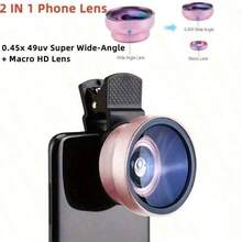 Kit de lentes de cámara para teléfono inteligente 2 en 1 - Lente gran angular y macro de clip, material de aleación de aluminio, lente gran angular súper de 0.45X y lente macro de 12.5X, tamaño compacto, portátil, adecuado para viajes al aire libre, compatible con la mayoría de los teléfonos - Multicolor - Ver 13