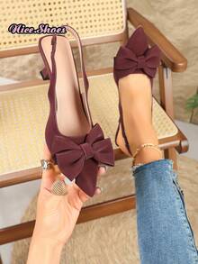 Giày sandal nữ mũi nhọn kiểu dáng mới, gót cao, quai ngang, kín mũi, thời trang, thiết kế gợi cảm, thanh lịch, phù hợp cho những dịp đặc biệt, thoải mái khi mang, thích hợp cho các bữa tiệc hoặc sự kiện. - Màu Đỏ Sâu - Xem 8