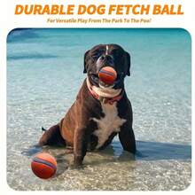 1pc Elastic Dog Ball - Cleans Teeth, Waterproof, Suitable For Training & Play, Bright Orange & Blue - For Medium Dogs - Orange - View 6