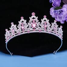 1 Stück moderner Kristall Braut Krone, geeignet für Geburtstag, Jahrestag, Schönheitswettbewerb und verschiedene Festesgelegenheiten von Frauen zum Tragen und Dekorieren - halbe Krone - Übersicht 14