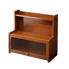 1/2 piezas Estante de almacenamiento de bambú natural, organizador de cocina de bambú de doble capa con cubierta antipolvo, estante para frascos de especias, estante de almacenamiento para tazas, condimentos, libros y plantas en maceta - Estante de almacenamiento multifuncional, adecuado para uso doméstico y de oficina - Multicolor - Ver 11