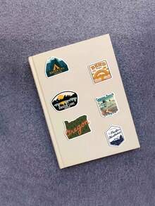 50pcs Cartoon Landscape Stickers, Waterproof Self-Adhesive Decals For Luggage, Water Bottles, Phone Cases, Scenery Landmarks - Multicolor - View 1