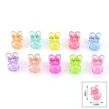 20 piezas Lindos mini clips para el cabello de conejo de cristal acrílico, accesorios de moda para niñas - Multicolor - Ver 5
