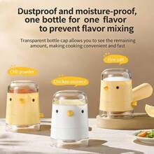 鸟形定量盐罐，家用厨房调料罐，防尘防潮，可调节调味料容器 - 彩色 - 查看 4