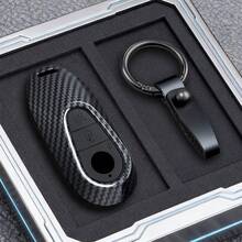 ABS Carbon Fiber Car Smart Key Shell Cover Fob Holder, Fit For C E S-Class GLC W206 W223 W214 E300 C260 C300 S450 S500 S400 - Type C - View 7