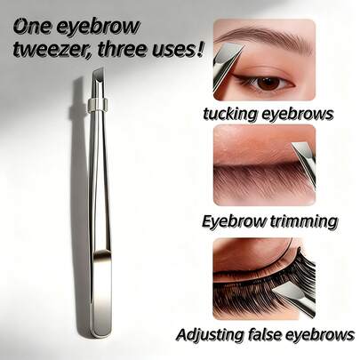 1 件装不锈钢斜角镊子，镜面抛光，优雅的女士化妆工具，旅行必备，完美的圣诞礼物和小礼物