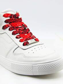 1双时尚腰果花图案鞋带，男女通用装饰鞋带套装，适用于运动鞋、帆布鞋、高帮鞋、靴子、轮滑鞋、滑板鞋，节日礼物 [1双鞋带/1双带装饰扣鞋带] - 多顏色可選擇 - 查看 9