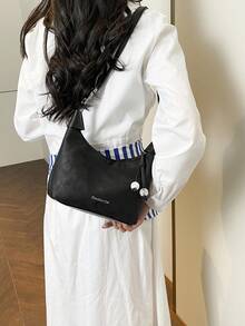 2026新款露背手提包，通勤小号单肩斜挎包，女士优雅设计 - 黑色 - 查看 2