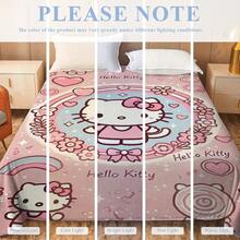 SANRIO Hello Kitty主题法兰绒毯，粉色底，满版Hello Kitty印花，可爱少女风，兼具装饰性和实用性，可用作礼物、家居装饰、披毯、沙发毯、露营毯、旅行毯，实用且具有纪念意义。 - 淺粉色 - 查看 8