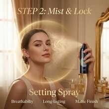 Bộ trang điểm che khuyết điểm 2 trong 1, che khuyết điểm lâu trôi 24 giờ, sự kết hợp hiệu quả giữa xịt cố định lớp trang điểm và kem nền dạng thỏi, chống thấm nước và mồ hôi, che phủ tốt các vết thâm và đốm, kiểm soát dầu, bộ quà tặng tuyệt vời. - Nhiều màu - Xem 4