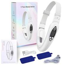Masajeador de belleza inteligente para mujeres, dispositivo vibratorio para adelgazar el rostro, herramienta de elevación y firmeza en línea en V, masajeador facial con microcorriente para dar forma al rostro, 7 modos y 9 niveles ajustables - Regalo para el Día de San Valentín y el Día de la Madre - Blanco - Ver 7
