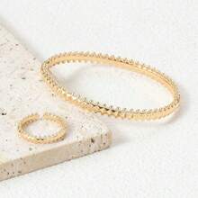 一套树叶手链和戒指，时尚礼物，适合女性在度假、宴会、派对和其他场合佩戴。 - 彩色 - 查看 2