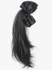 Bowknot Hair Claw Clip, Fluffy Curly Ponytail Hair Extension, Elegant Hair Accessory - Multicolor - View 5