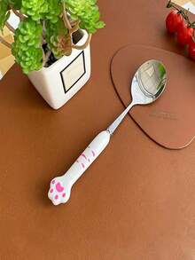 1pc/2pcs/5pcs Stainless Steel Spoon, Fork, Cartoon Cute Long Handle Tableware, Household Creative Student Children Eating Spoon Soup Spoon - View 6