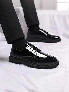 2026 Nuevos zapatos de vestir de cuero casuales de negocios para hombres de primavera, zapatos de vestir con aumento de altura invisible, zapatos formales cómodos, transpirables y suaves, versátiles y adecuados para todos los hombres y mujeres - Negro - Ver 5