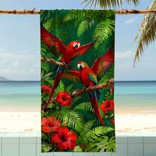1pc Parrot Beach Towel, Super Soft Microfiber Extra Large Beach Blanket, Super Absorbent Bath Towel, Suitable For Travel, Swimming Pool, Diving, Surfing, Yoga, Camping, Available In Multiple Sizes, Beach Accessories For Beach, Pool, Travel, Camping, Yoga - Birds - View 9