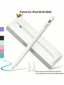 1pc Pencil Compatible With Apple 2018-2024 Publish,120 MAh Li-Ion Battery Faster Charge,PalmRejection,Tilt Sensitivity Compatible With Apple Pen, Stylus Pen Compatible With 10th /9/8/7/6th, Pro11/12.9/13/Inch M4, IPadAir 3/4/5/M2, Mini 5/6[No Magnetic Charging Function] - Multicolor - View 2