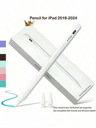 Stylus Pen 1pc Pencil Compatible With Apple 2018-2024 Publish,120 MAh Li-Ion Battery Faster Charge,PalmRejection,Tilt Sensitivity Compatible With Apple Pen, Stylus Pen Compatible With 10th /9/8/7/6th, Pro11/12.9/13/Inch M4, IPadAir 3/4/5/M2, Mini 5/6[No Magnetic Charging Function] Spring Gift Easter