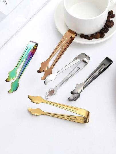 1pc Stainless Steel Square Sugar/Ice Cube Tongs, Ice Clamp, Hot Towel Clip