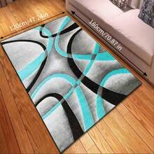 1pc Modern Abstract Area Rug - Geometric Pattern Design, Suitable For Living Room, Bedroom Or Cafe, Living Room Carpet - Multicolor - View 29