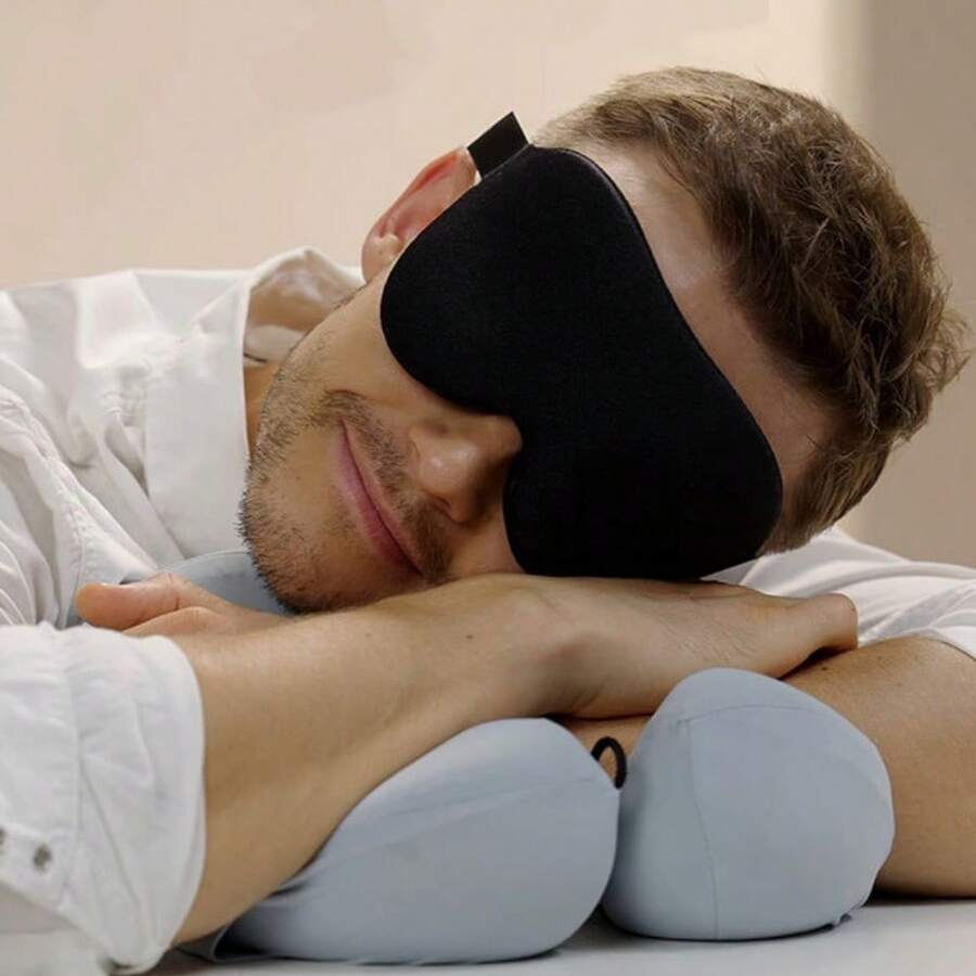 2pcs/4pcs 3D Contoured Eye Mask, No Eye Pressure Slow Rebound, Blackout, Breathable & Adjustable - Multicolor - View 1