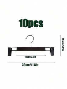 20/10/5 Pcs Black Plastic Clothes Hangers & Pants Hangers Set, With 2 Adjustable Rust-Proof Skirt Clips And 360° Rotating Hooks, Suitable For Jeans And Casual Pants - Multicolor - View 3